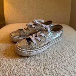 Silver Sequin Kid's Shoes - Size 1